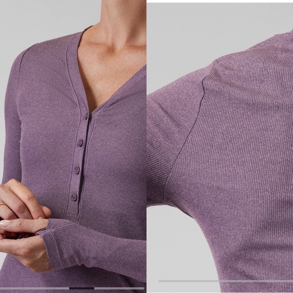 EUC uptempo ribbed Henley top - Picture 2 of 9